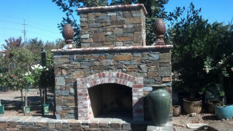 An image of finished outdoor fireplace in Cerritos.